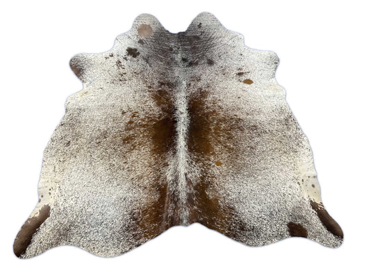 Salt & Pepper Brown and White Cowhide Rug Size: 6x5.7 feet C-1852