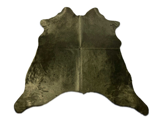 Tapis en peau de vache teintée en noir Taille : 5x5,5 pieds C-1900