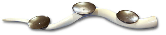 Polished kudu inner horn candle holder, kudu horn candle holder, kudu antler horizontal