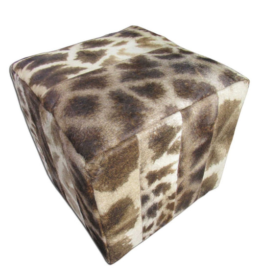 Real Giraffe Skin Ottoman Giraffe Skin Cube 20 HX20X20" Giraffe Cube Furniture