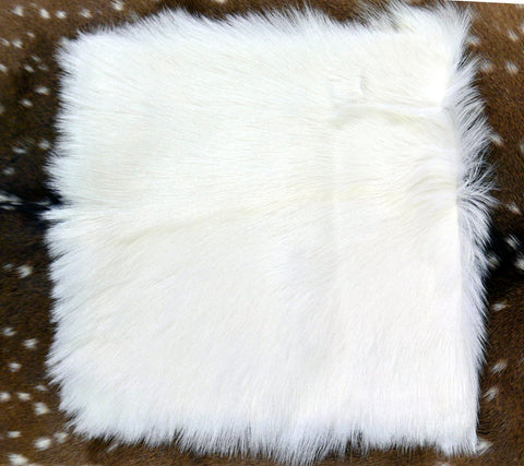 Mongolian Goat Pillow Cover - Size: 15" X 15" - Tibetan Lamb White Pillow Cover
