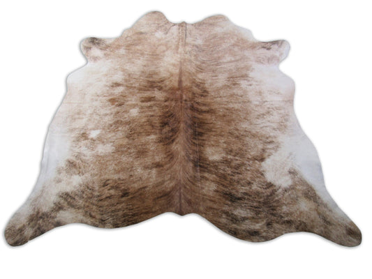 Medium Brindle Cowhide Rug Size: 6' X 6 1/4' Beige/Brown Brindle Cowhide Rug K-194