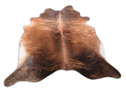 Medium Brindle Cowhide Rug Size: 5 1/4' X 6' Beige/Brown Brindle Cowhide Rug K-197