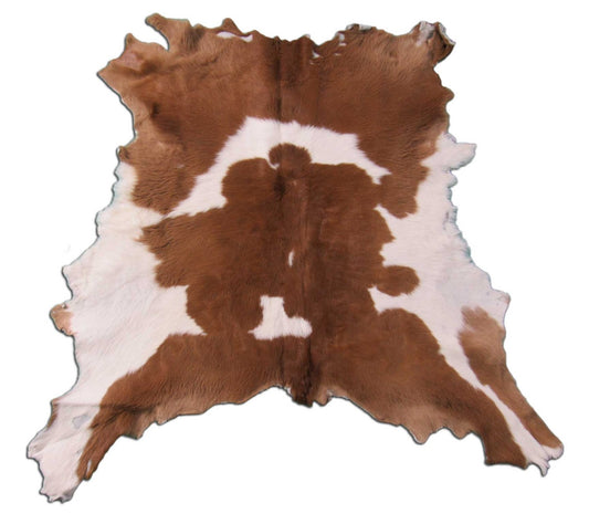Brown & White Calf Skin (longish hair) Size: 41x39" K-213a
