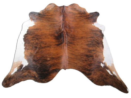 Dark Brindle Cowhide Rug Size: 6 3/4' X 6 1/2' White/Brown Brindle Cowhide Rug K-218