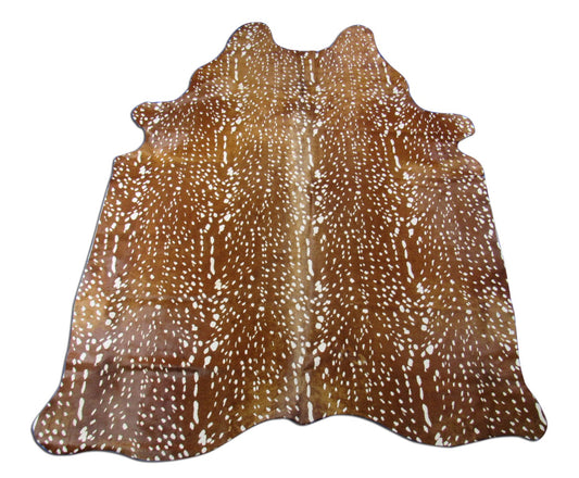 Tapis en peau de vache à imprimé cerf Axis - Taille : 7x6 pieds K-309