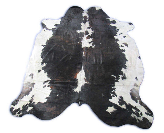 Huge Tricolor Speckled Cowhide Rug - Size: 8.2x7.2 feet K-338