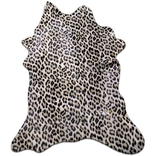 Leopard Print Calf Skin Size: Around 35" X 30" Snow Leopard Calf Skin