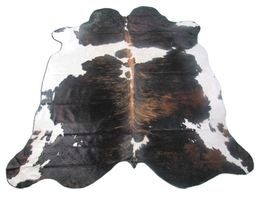 Superbe tapis en peau de vache exotique (belle ligne vertébrale) Taille : 7,5x7 pieds M-1236
