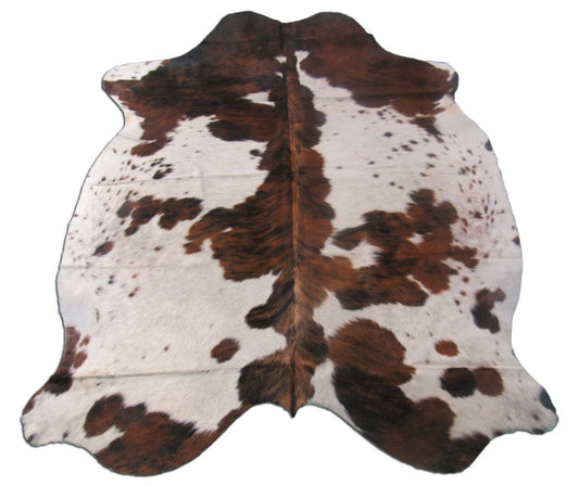 Tapis en peau de vache tricolore (1 point) Taille : 5,2 x 4,5 pieds M-1249