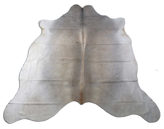 Grey Beige Cowhide Rug Size: 8x7.7 feet M-1260
