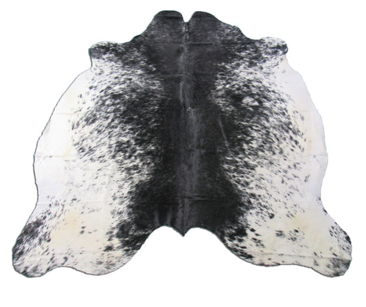 Salt & Pepper Black and White Cowhide Rug - Size: 6.7x6.5 feet M-1268