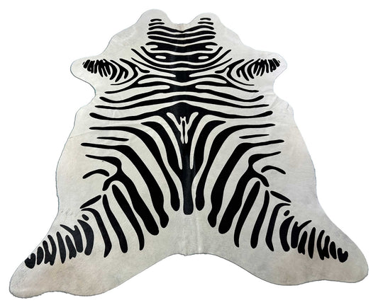 Zebra Cowhide Rug (very nice quality) Size: 6x5.7 feet M-1272