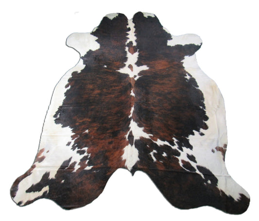 Huge Tricolor Cowhide Rug Size: 9x7.5 feet M-1331