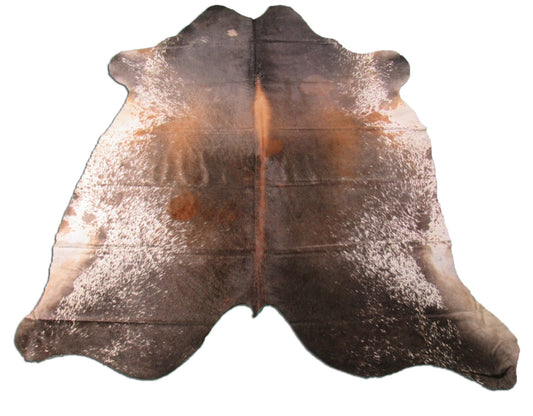 Gorgeous Unique BIG Cowhide Rug (dorsal line is super cool) Size: 8x7.2 feet M-1397
