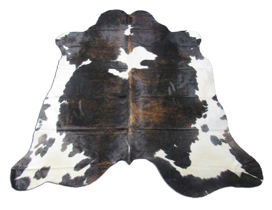 Grand tapis en peau de vache tricolore Taille : 8x7 pieds M-1480