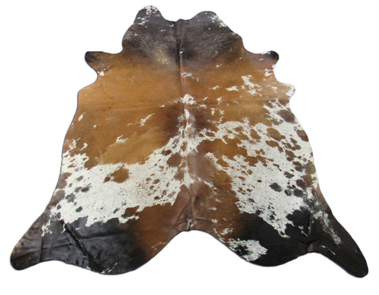 Tricolor Speckled Cowhide Rug (hard to see stitch) - Size: 7x6 feet M-1530