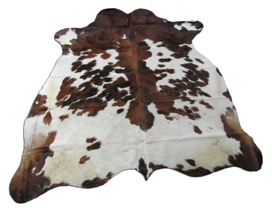 Speckled Tricolor Cowhide Rug - Size: 6x6 feet M-1554