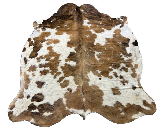 Light Tricolor Cowhide Rug - Size: 7x6 feet M-1577