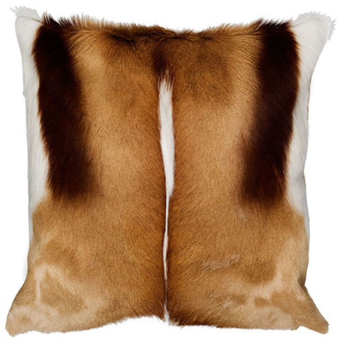 Springbok Skin Pillow Cover - Size: 17x17" (similar to cow hide skin pillow)