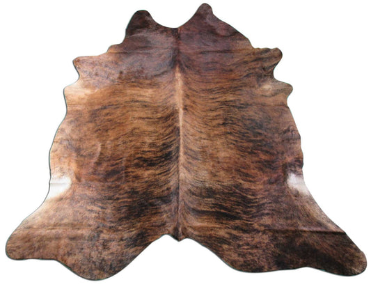 Dark Brown Brindle Cowhide Rug - Size: 8x7 feet O-1057