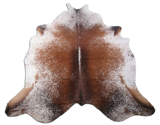 Brown and White Salt & Pepper Cowhide Rug Size: 7.5x6.5 feet O-1081