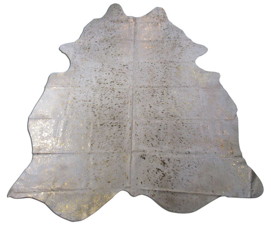 Gorgeous Gold Metallic Cowhide Rug Size: 8x7 feet O-1117