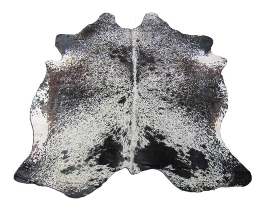 Salt & Pepper Chocolate Brown and Black Cowhide Rug - Size: 7.2x7 feet O-1184