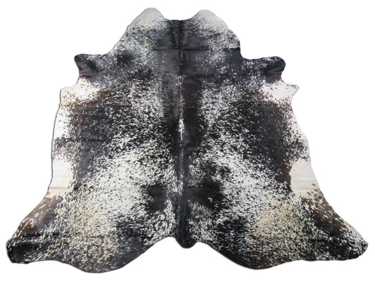 Salt & Pepper Brown/Black and White Cowhide Rug - Size: 8x7 feet O-1186