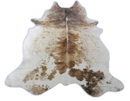 Gorgeous Speckled Beige Brindle Cowhide Rug Size: 7.5x6 feet O-281
