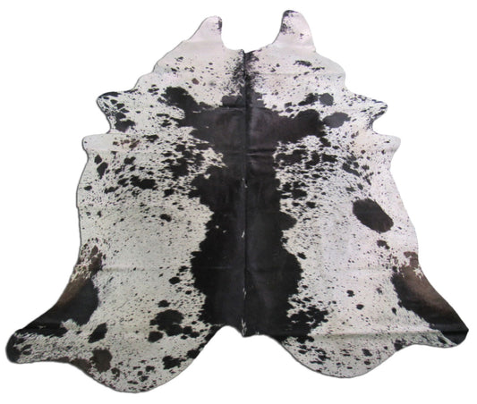Black & White Speckled Cowhide Rug Size: 8x6.5 feet O-740