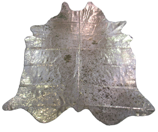 Gold Cowhide Rug Size: 8' X 6 1/2' Beige/Gold Acid Washed Cowhide Rug P-021