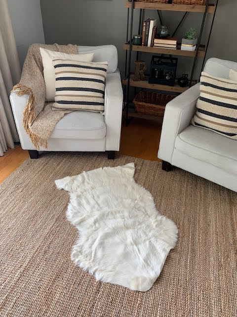 White Goat Skin - Average size: 39 in x 27 in