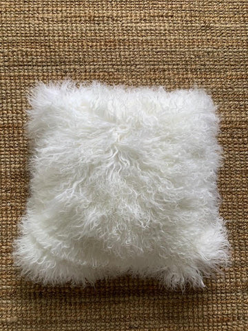 Mongolian Lamb Pillow Cover - Size: 16"x16'" - Tibetan Lamb Pillow Cover