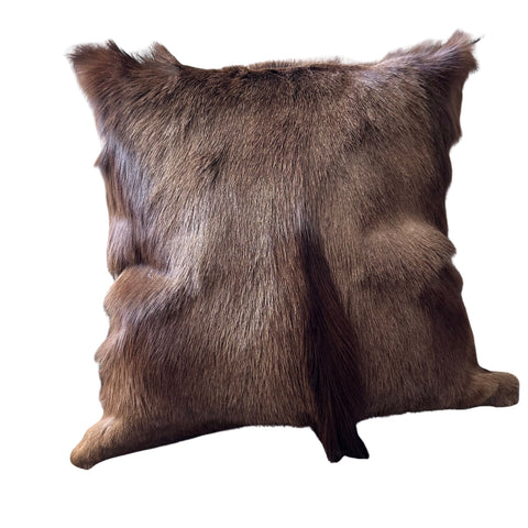 Springbok Cushion Cover, Naturally Black Springbok Throw Pillow Cover, Natural Black Springbok Skin Pillow Cover - 15x15"