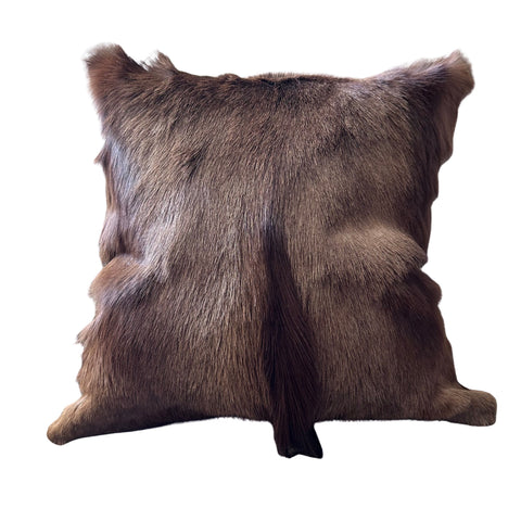 Springbok Cushion Cover, Naturally Black Springbok Throw Pillow Cover, Natural Black Springbok Skin Pillow Cover - 15x15"