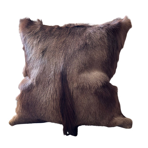 Springbok Cushion Cover, Naturally Black Springbok Throw Pillow Cover, Natural Black Springbok Skin Pillow Cover - 15x15"