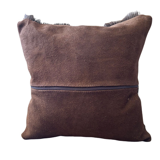 Springbok Cushion Cover, Natural Black Springbok Throw Pillow Cover, Naturally Black Springbok Skin Pillow Cover - 17x17"