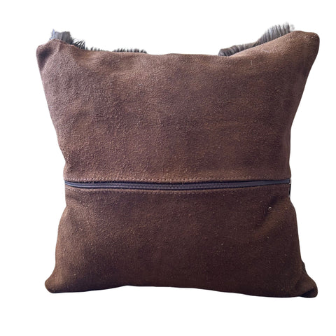 Springbok Cushion Cover, Natural Black Springbok Throw Pillow Cover, Naturally Black Springbok Skin Pillow Cover - 17x17"