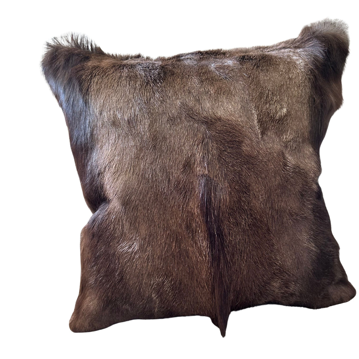 Springbok Cushion Cover, Natural Black Springbok Throw Pillow Cover, Naturally Black Springbok Skin Pillow Cover - 17x17"