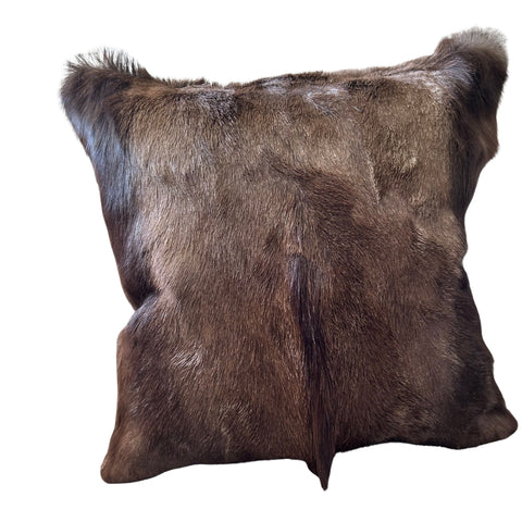 Springbok Cushion Cover, Natural Black Springbok Throw Pillow Cover, Naturally Black Springbok Skin Pillow Cover - 17x17"
