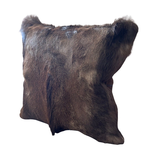 Springbok Cushion Cover, Natural Black Springbok Throw Pillow Cover, Naturally Black Springbok Skin Pillow Cover - 17x17"