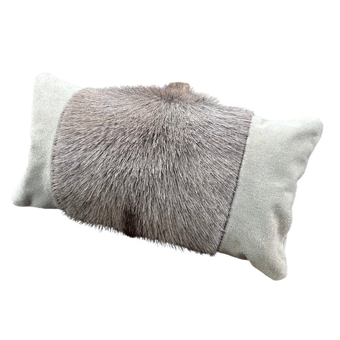 Gemsbok Pillow Case 17 x 9" Oryx Skin Pillow Cover / Natural Antelope (Suede Backing and Side) Pillow Cover -Lumbar- Size: 17 in x 9 in