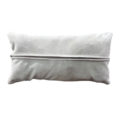 Gemsbok Pillow Case 17 x 9" Oryx Skin Pillow Cover / Natural Antelope (Suede Backing and Side) Pillow Cover -Lumbar- Size: 17 in x 9 in