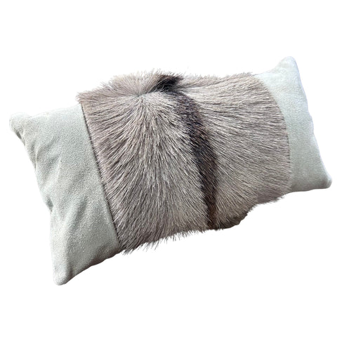 Gemsbok Pillow Case 17 x 9" Oryx Skin Pillow Cover / Natural Antelope (Suede Backing and Side) Pillow Cover -Lumbar- Size: 17 in x 9 in