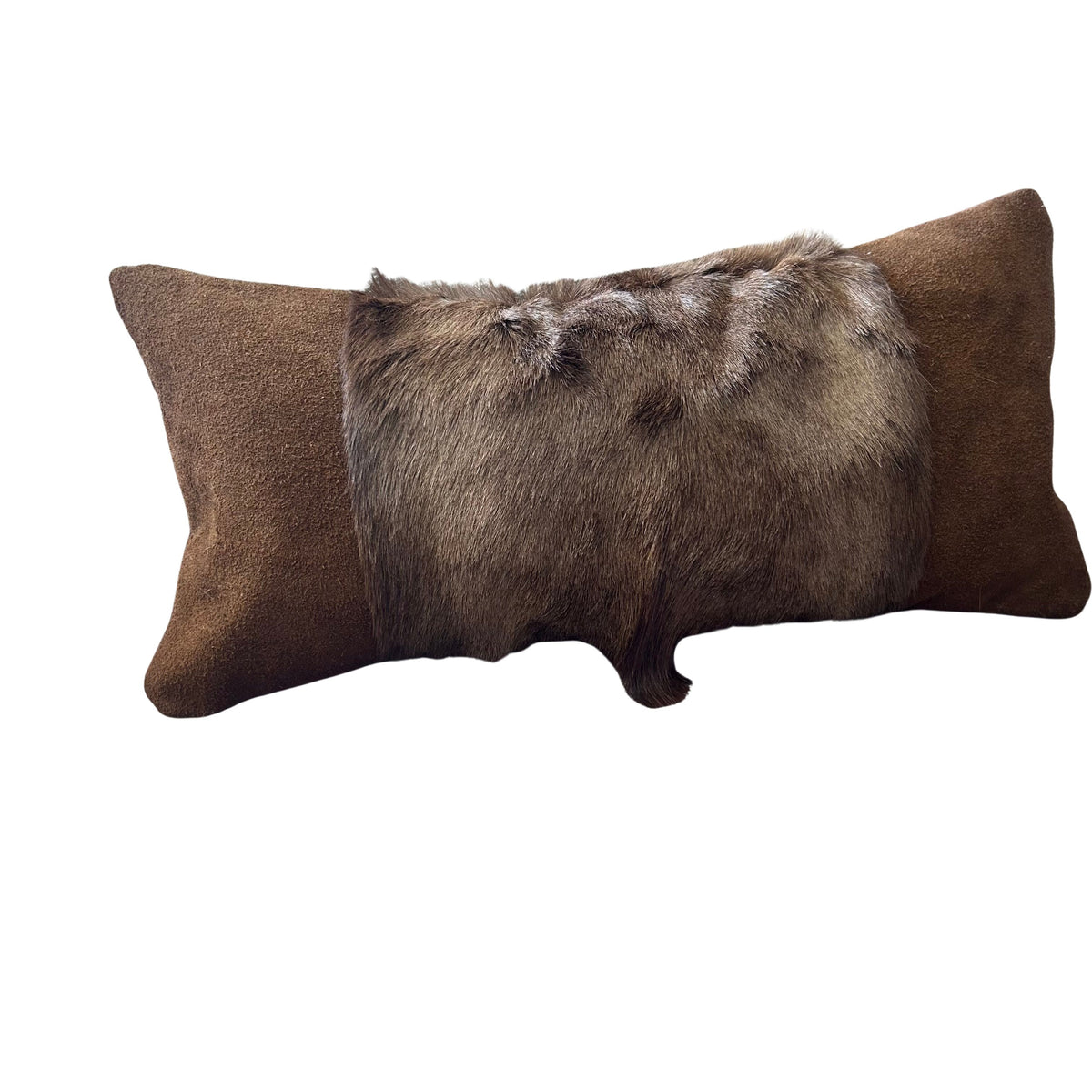 Black Springbok Throw Pillow Cover, Naturally Black Springbok Hide Cushion Cover, Springbok Pillow Cover - Size: 21x10 inches