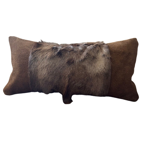 Black Springbok Throw Pillow Cover, Naturally Black Springbok Hide Cushion Cover, Springbok Pillow Cover - Size: 21x10 inches