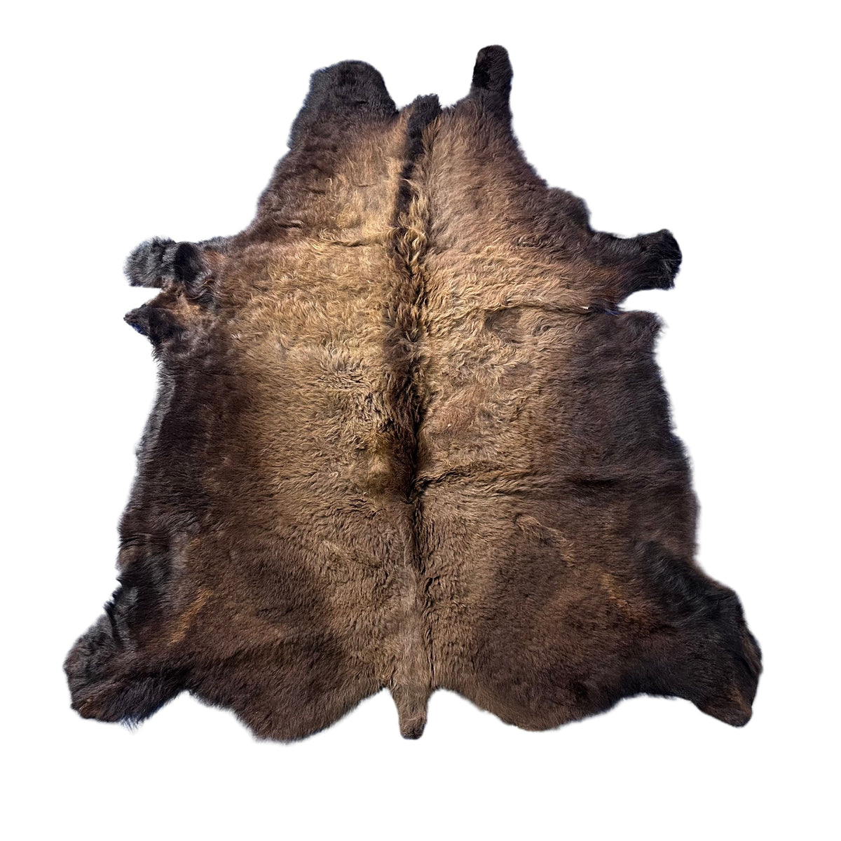 Bison Skin Rug (super nice fur!) Size: 8x6.2 feet Bison # 22