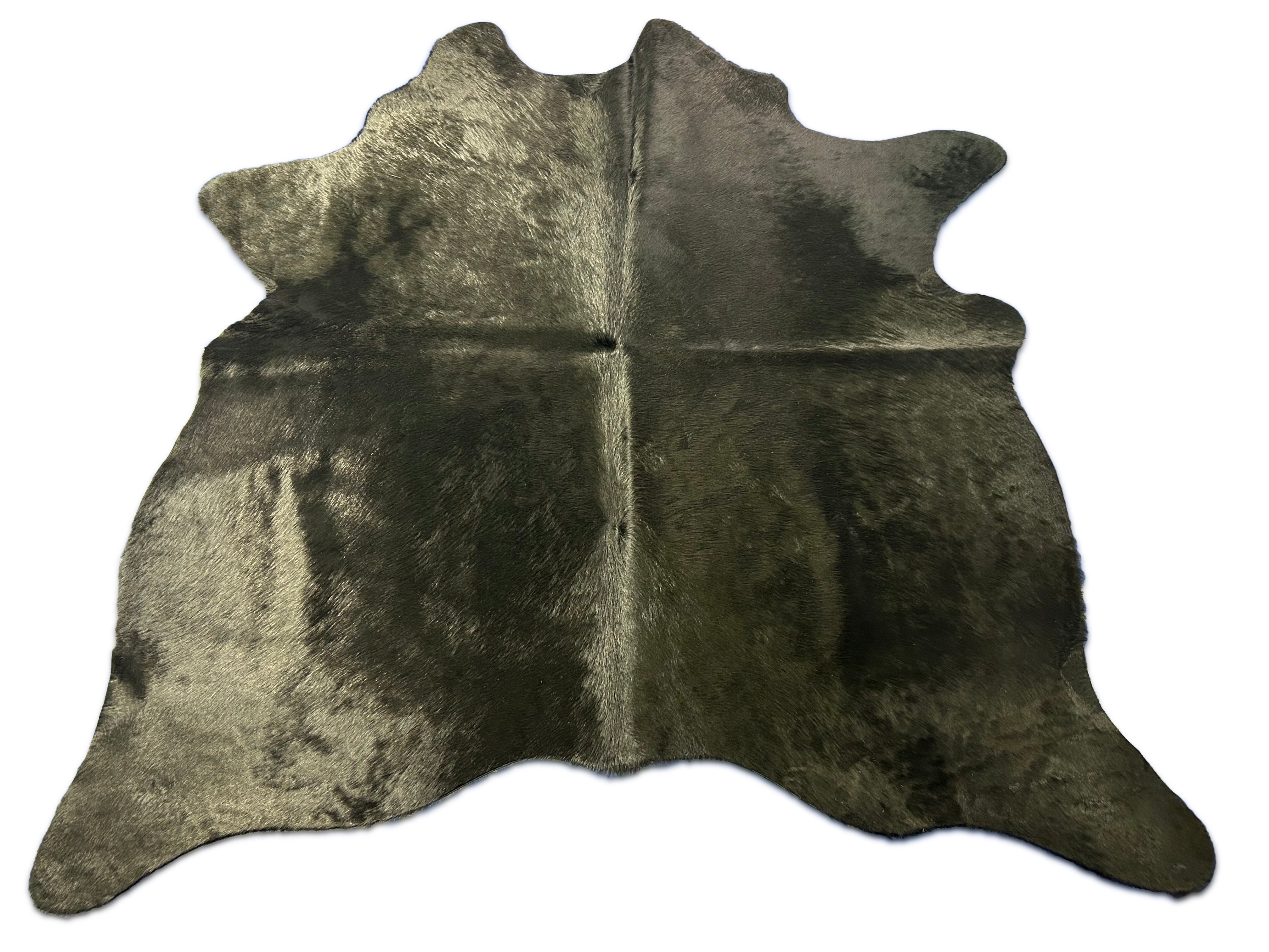 Dyed Solid Black Cowhide Rug Size: 5.7x5.7 feet C-1722