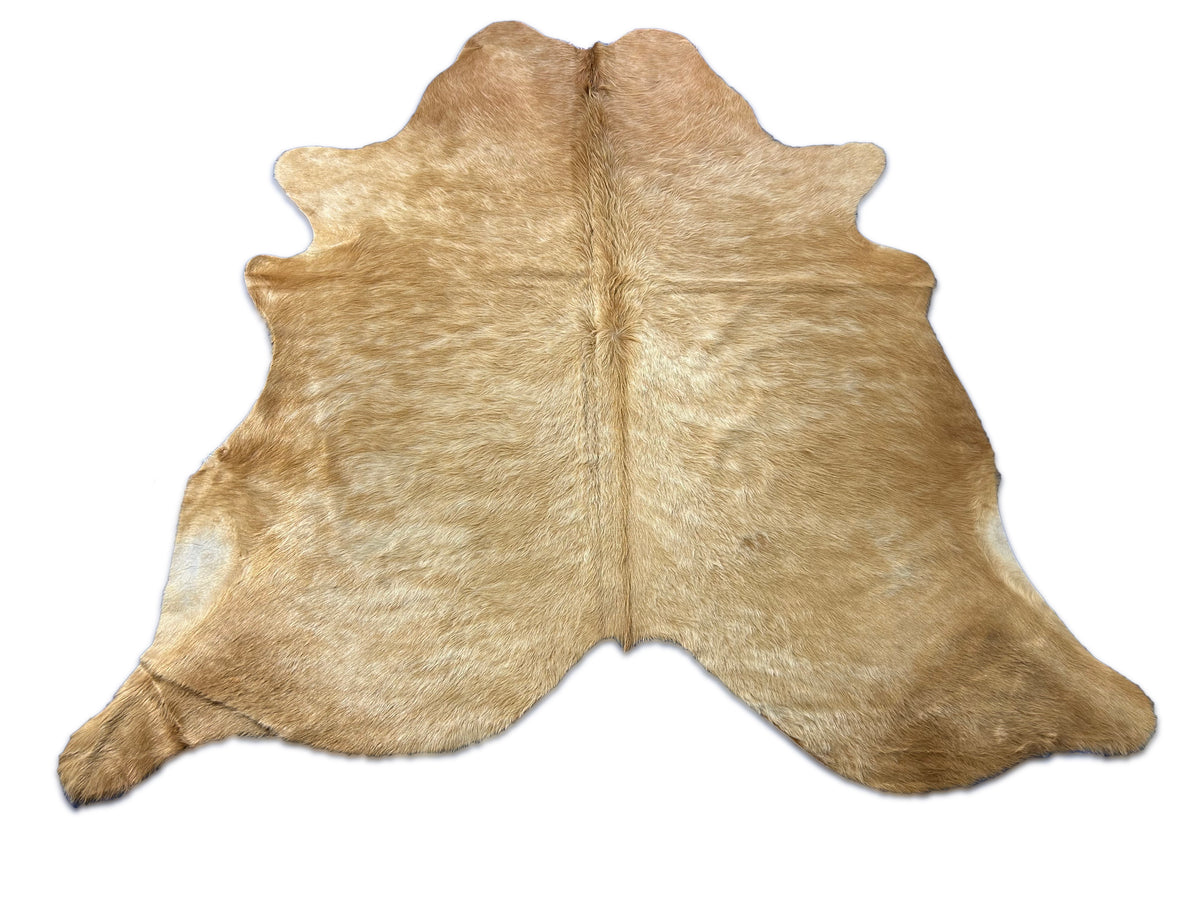 Gorgeous Beige Brindle Cowhide Rug (longish hair) Size: 6.5x6.2 feet C-1729a